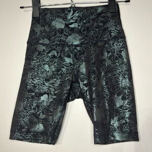 Lululemon Athletica Black Floral Athletic Shorts